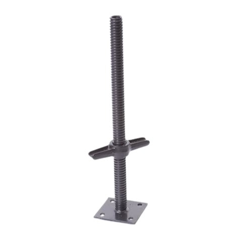 Sapata metálica ajustável para nivelamento de torres de andaime tubular – disponível para locação