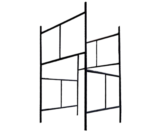 Peças para montagem de torres de andaime tubular com alcance para execução de serviços em variadas alturas - disponível para locação.
